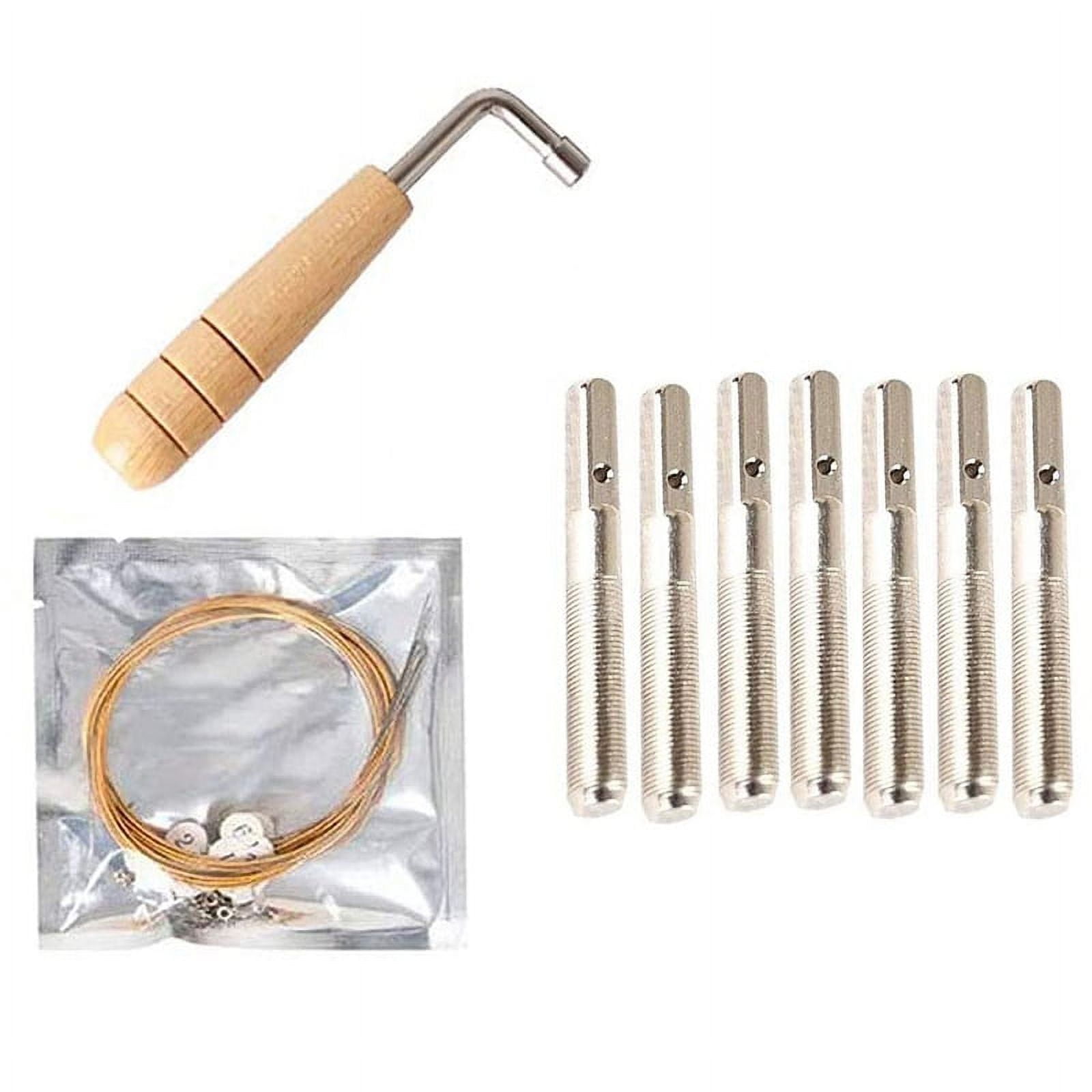 7 Metal Harp String + 7Pcs String Pin + Tuning Wrench,for Lyre Harp ...