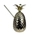 thumbnail image 1 of 7 Metallic Gold Pineapple Tumbler Summer Cup with Straw, 1 of 2