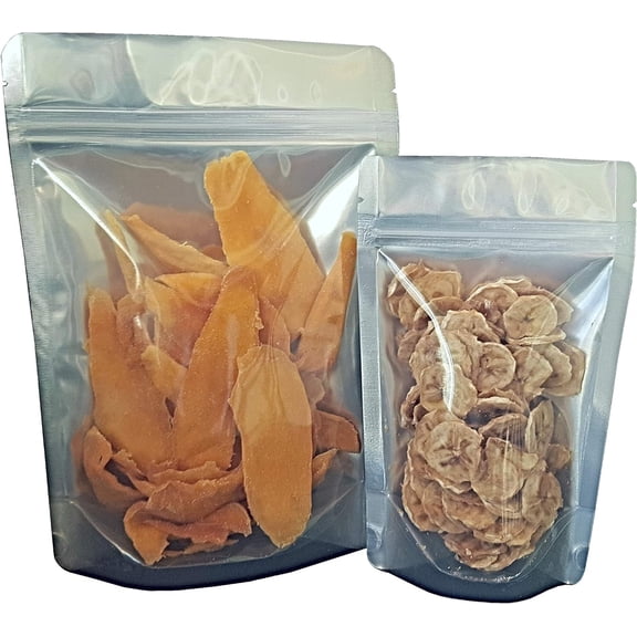 7 Mil Clear Front Mylar Bags Stand Up Gusseted Pouch in Multiple Sizes (50, 1 PINT 6 x 8 inch)