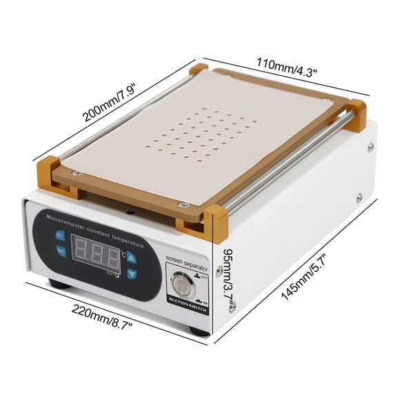 7" Mobile Phone LCD Touch Screen Remover Digital Vacuum Separator Screen Repair Machine Double Suction Pump ,Easy to Operate