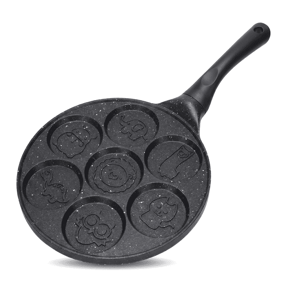 7-Mold Animal Pancake Pan, Nonstick Mini Pancake Griddle, Induction Compatible Breakfast Pan, PFOA-Free