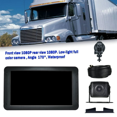 7" Monitor DVR Driving Video Recorder with Car Charger for RV Truck Bus + Camera B