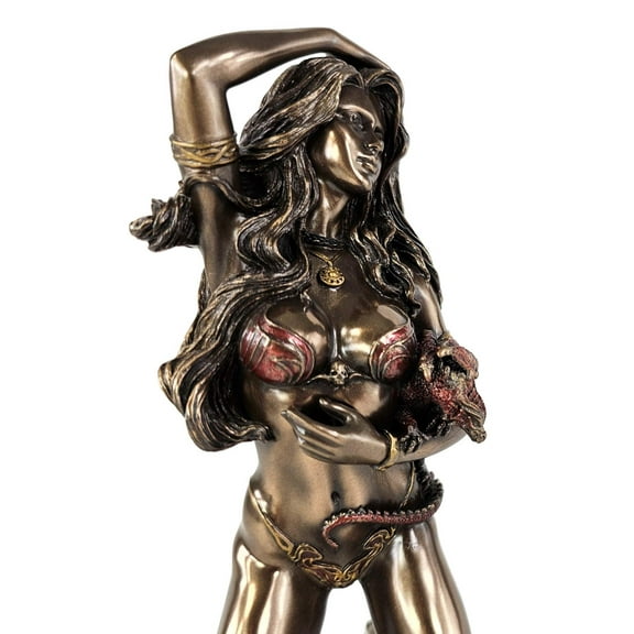 7" Mother of Dragons Semi Nude Sexy Female Lady Statue Bronze Color