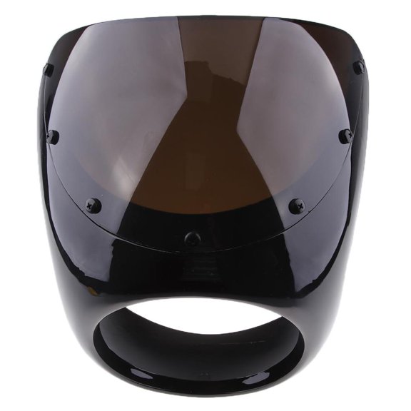 7"""" Motorcycle Headlight Fairing Wind Screen Windshield w/ Mounting Screws, Black
