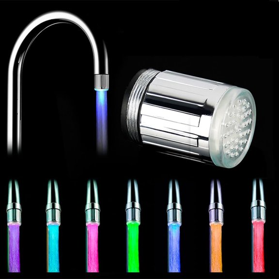 7 Multi Colour Changing Led Tap Faucet Kitchen Bathroom Sink Water Light Lamp