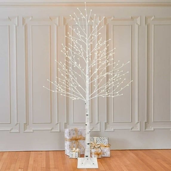 7' Multicolor LED Birch Tree