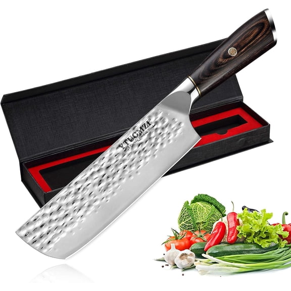 7" Nakiri Knife - Razor Sharp 7-inch Vegetable Cleaver for Kitchen | High Carbon Stainless Steel Multipurpose Asian Vegetable Knife | Japanese Chef's Knife for Chopping, Dicing & Slicing