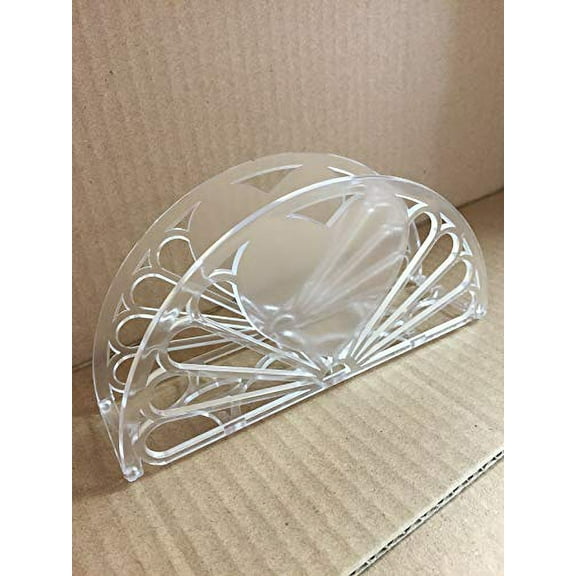 7" Napkin Holder - Fan Heart Design 12 Pieces/Clear