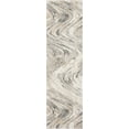 thumbnail image 1 of 7' Natural Beige Machine Woven Abstract Waves Indoor Runner Rug, 1 of 3