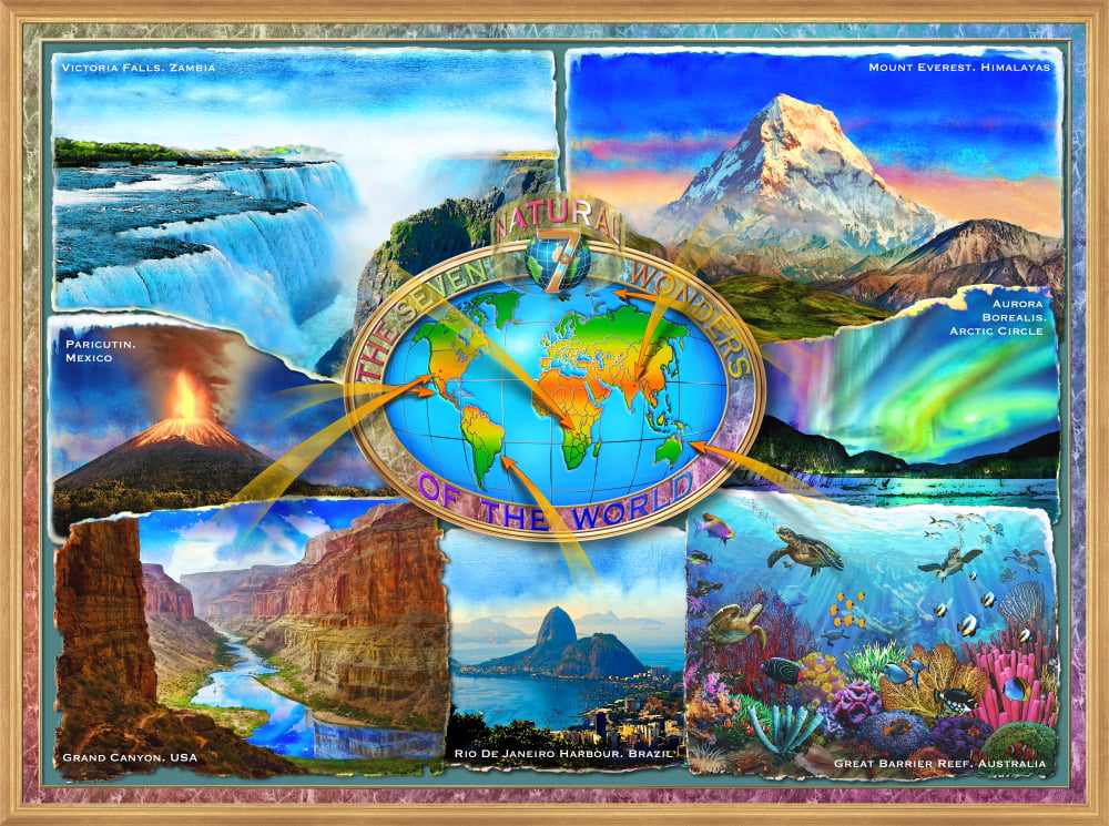 7 Wonders of the World, Travel Posters, Poster Set, Art Download