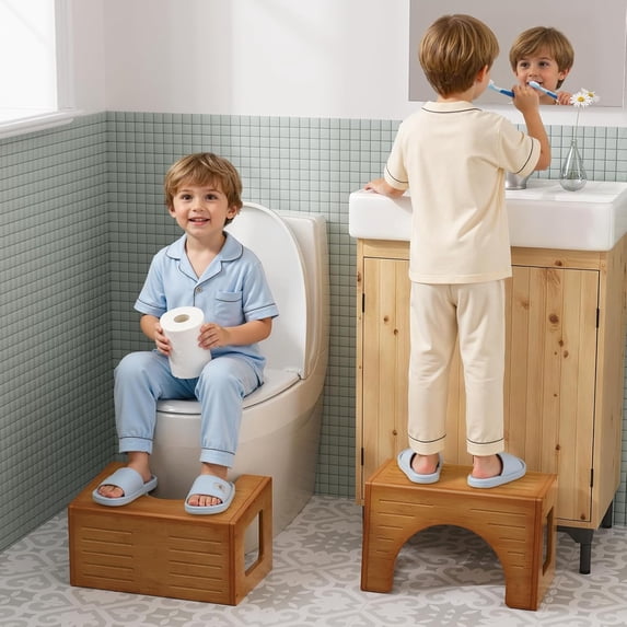 7" Non-Slip Toddler Potty Training Stool - Multi-Use Step Stool for Bathroom Sink, Kitchen & Closet