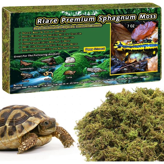 7 OZ Premium Sphagnum Moss for Reptiles- 10QT Natural Live Moss Reptile Moss Bedding for Terrarium, Hatching, Forest Sphagnum Moss Reptile Substrate for Snakes, Gecko, Turtles, Frogs, Leopard