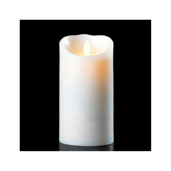 7" Off-White Luminara Flickering Flameless LED Lighted Outdoor Pillar Candle