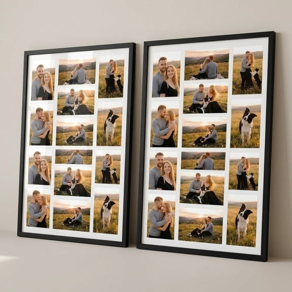 7-Opening 4x6 Black Collage Picture Frame Set of 2 for Wall Display