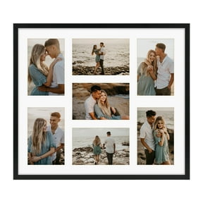 7 Opening 4x6 Collage Picture Frame, Black Photo Frame with Mat Horizontal and Vertical for Wall Mounted