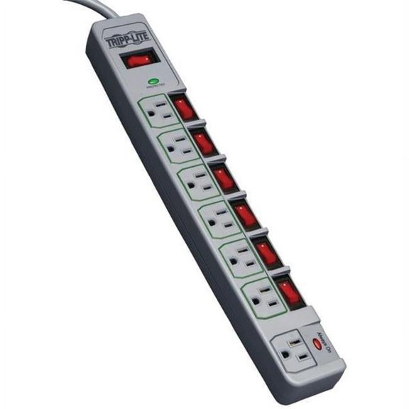 7-Outlet Surge Protector  Green