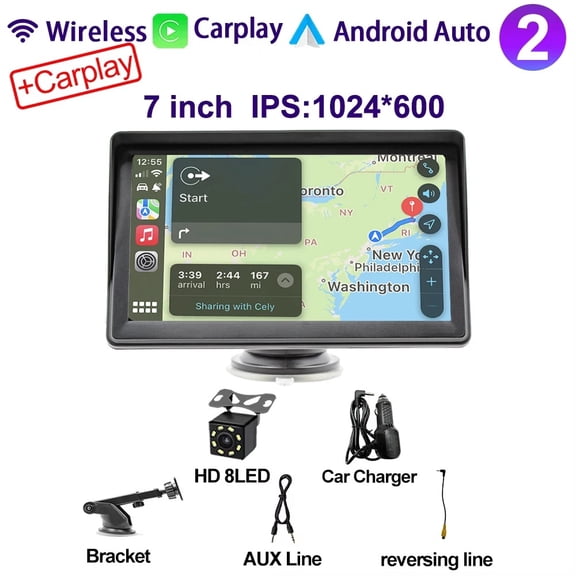 7- PAD 8LED IPS 7 Inch Portable WIFI Wireless Carplay Android Auto Car Radio Multmedia Video Player Reversing Camera for Apple Or Android