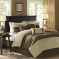 thumbnail image 1 of 7 PC Pieced Faux Suede Comforter Set Natural Queen, 1 of 12