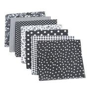 7 PCS 20" X 20" Cotton Fabric Diy Making Supplies Interface Fabric for Sewing Quilting Patchwork Fabric Fat Quarter Bundles Diy for Quilting Cotton Patchwork CushionsBlack