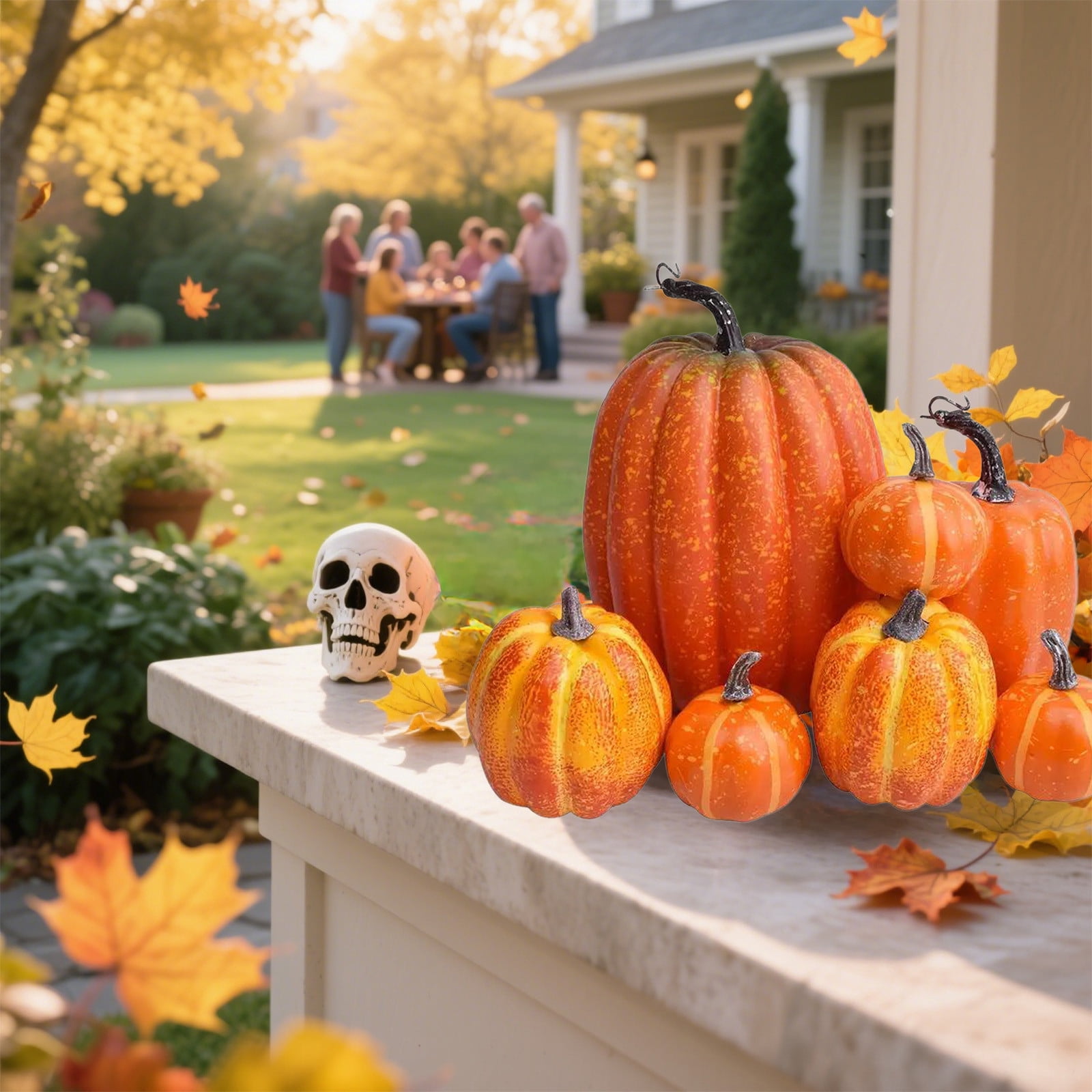 7 PCS Artificial Lifelike Simulation Mixed Pumpkins for Decorating