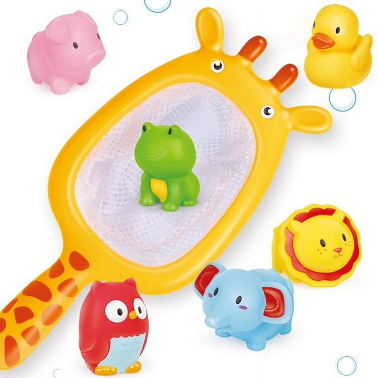 7 PCS Baby Bath Toys with Soft Cute Ocean Animals Bath Squirters