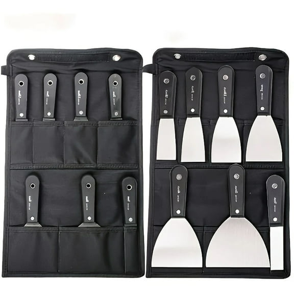 7 PCS Drywall Paint Scraper Tools with Storage Bag,Drywall Putty Knife Set,Stainless Steel Spackling Taping Knife Tool for Repairing,Removing Wallpaper,Applying Putty,Mud, Plaster Scraping