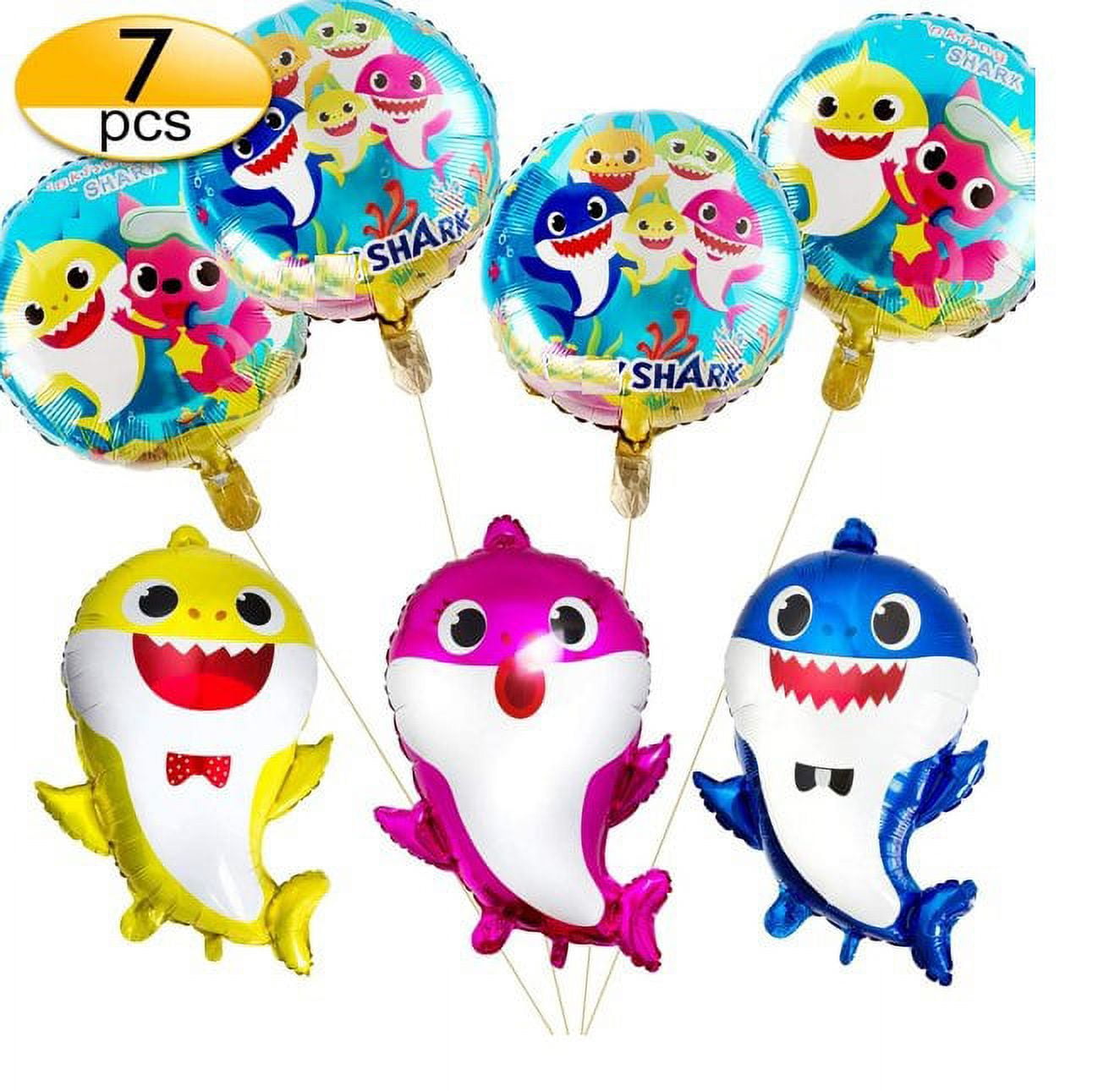 7 PCS Little Shark Balloons for Baby Birthday, Baby Shower Children and Birthday Party Decorations!