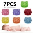 thumbnail image 1 of EUWBSSR 7 PCS Multicolor Reusable Baby Infant Nappy Cloth Diapers Soft Washable Size Adjustable, 1 of 9
