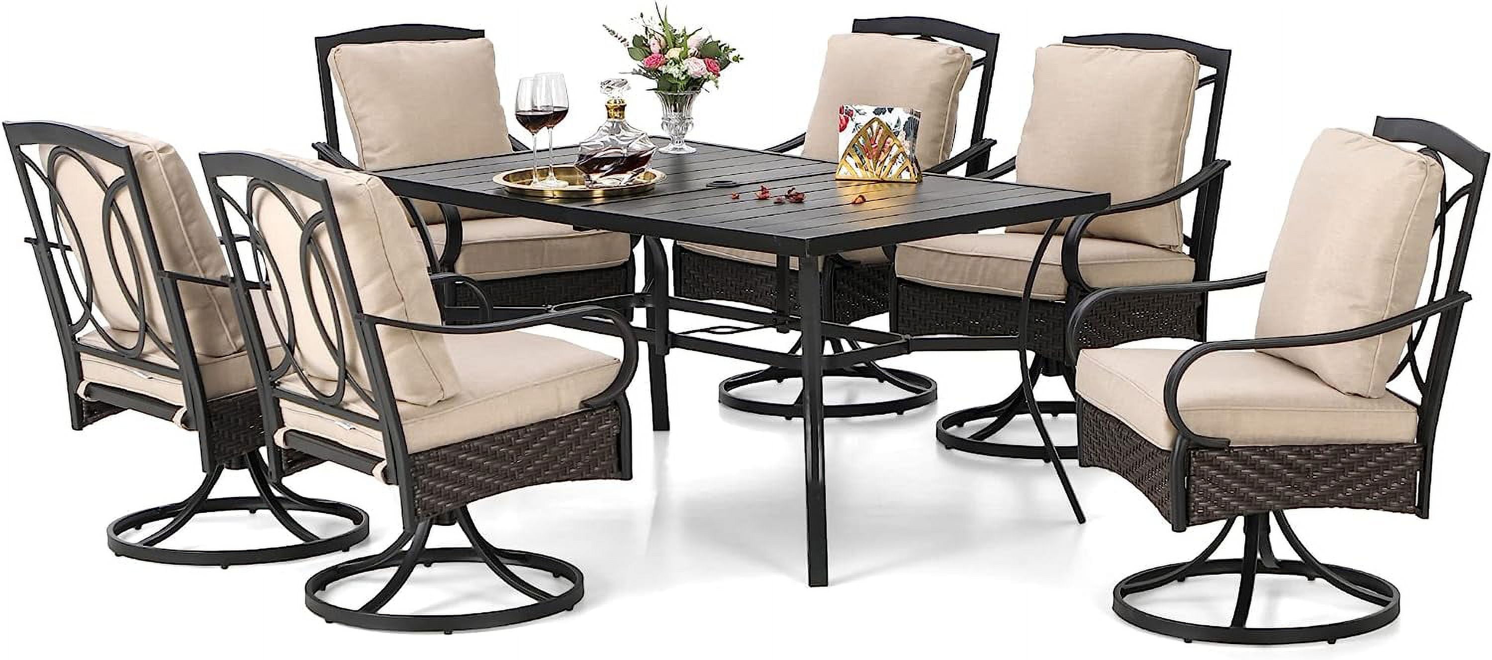 Ohana 7Piece Outdoor Patio Furniture Sectional Conversation Set Mixed