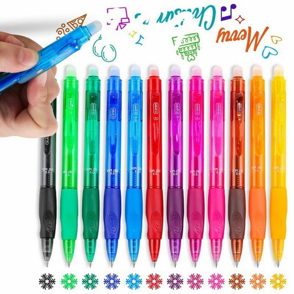 7 PCS Retractable Erasable Gel Pens Clicker, Fine Point(0.5), Make Mistakes Disappear, Premium Comfort Grip for Drawing Writing Planner,Ballpoint Pens Assorted Colors, Ink Pens Medium Point,7 Colors