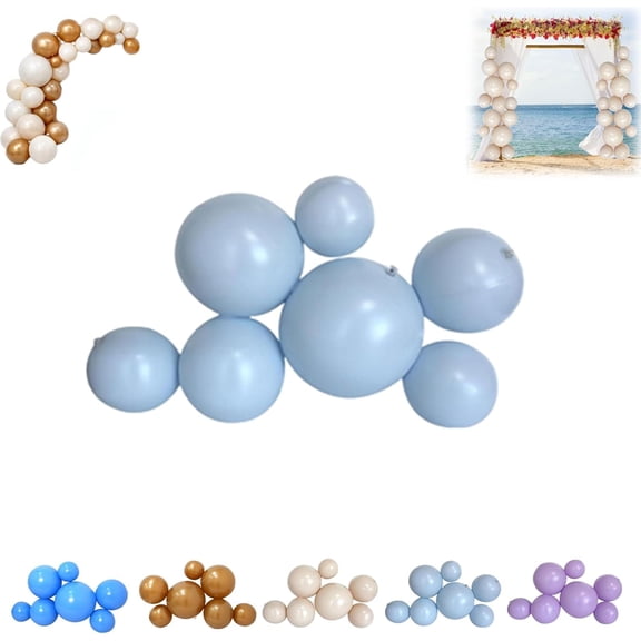 7 PCS Reusable Inflatable Balloon Garland Arch Kit, Linked Pvc Balloons with Elastic Bands & Leak-proof Nozzle, Party Decoration for Birthdays, Weddings & Valentine's Day
