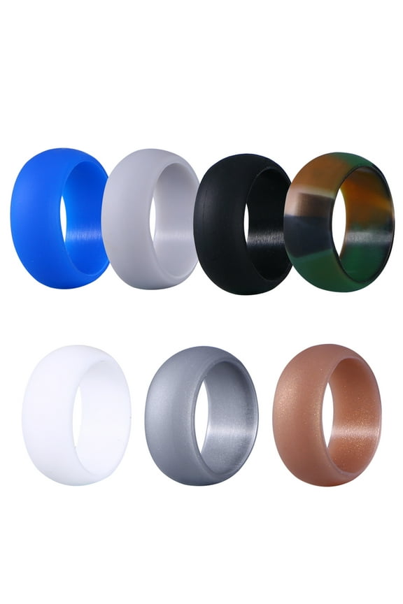 7 PCS Rubber Finger Rings Silicone Finger Rings Silicone Wedding Ring Colored Rings Silicone Rings Man