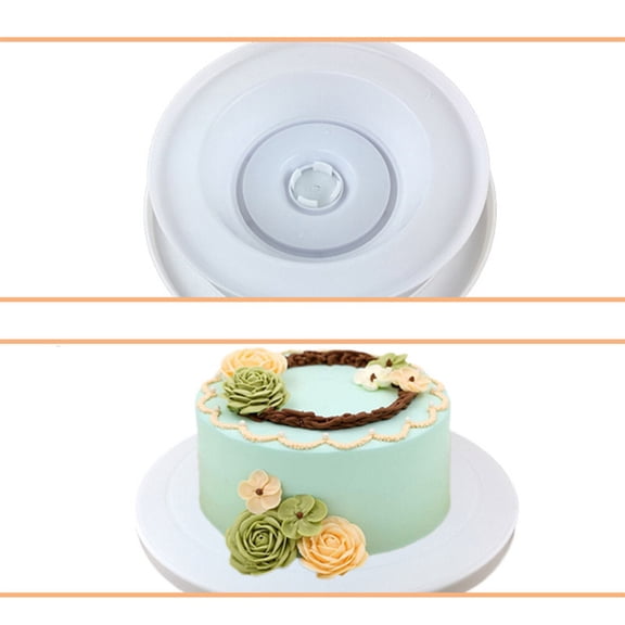 REOFLYUP Baking Tools Plastic Cake Decorating Turntable 7Pcs Set 10.6x8.9x2.4in