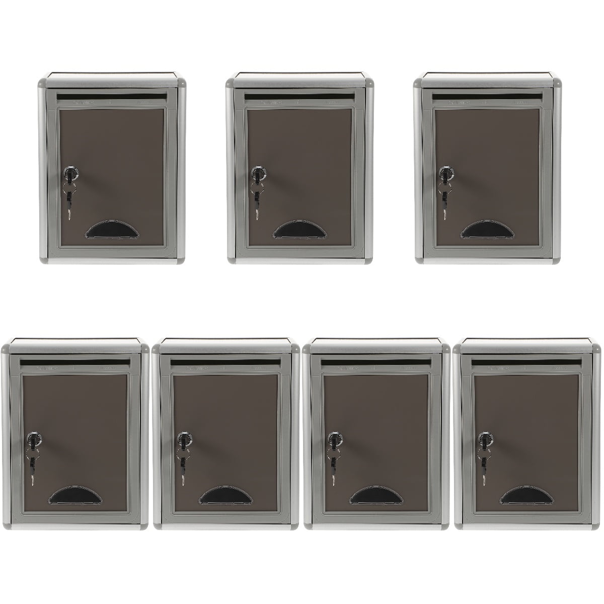 7 PCS Small Mailbox Plastic Containers Business Cards Safe Complaint with Lock Modern Office