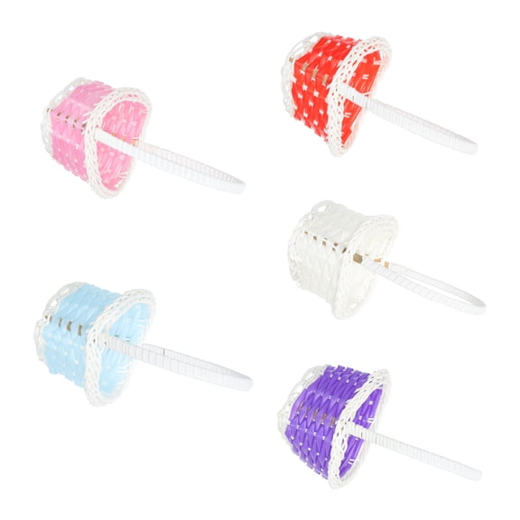 SOPOTUTU 7pcs Woven Egg Basket Plastic Carry Basket for Easter Photo Props