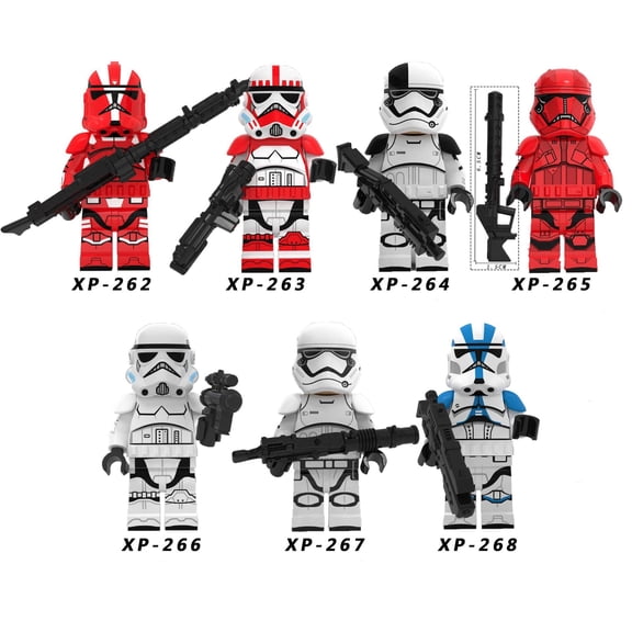 7 PCS Star and Wars Wash trooper heavy assault toy Assembled Building Block Toys, Wedding Party Cake Decoration Birthday Gift for Boys and Girls