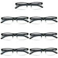 thumbnail image 1 of 7 PK Mens Reading Glasses Spring Hinge - Square Metal Half-Frame - Blue Light Blocker Readers +2.75, 1 of 6