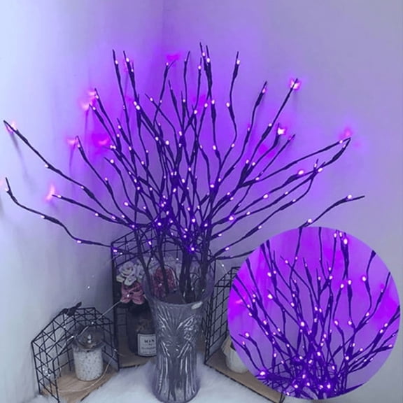 7 Pack 27.6 Inches Decorative LED Lighted Branch Lights Battery Operated Artificial LED Twig Branches Decoration for Home Room Decor Christmas Vase