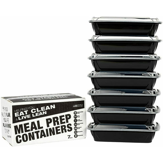 7 Pack 28 Oz Meal Prep Containers Reusable Food Storage Disposable Plastic