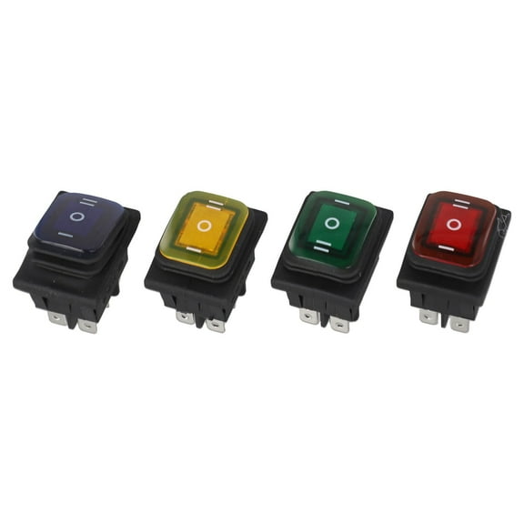 7 Pack 3 Position DPDT Power Rocker Switch with ON Off ON Momentary For Toggle Button and 6 Pin Terminals Rated for DC 12V 15A for Electronic Use