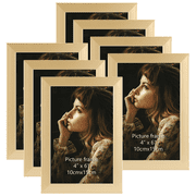 7 Pack 4x6 Picture Frame Set, Gold Photo Frame for Wall or Tabletop Display