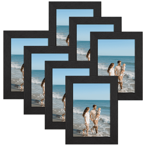 7 Pack 5x7 Picture Frame,5 by 7 Gallery Photo Frames for Wall and Tabletop Display, Nlack