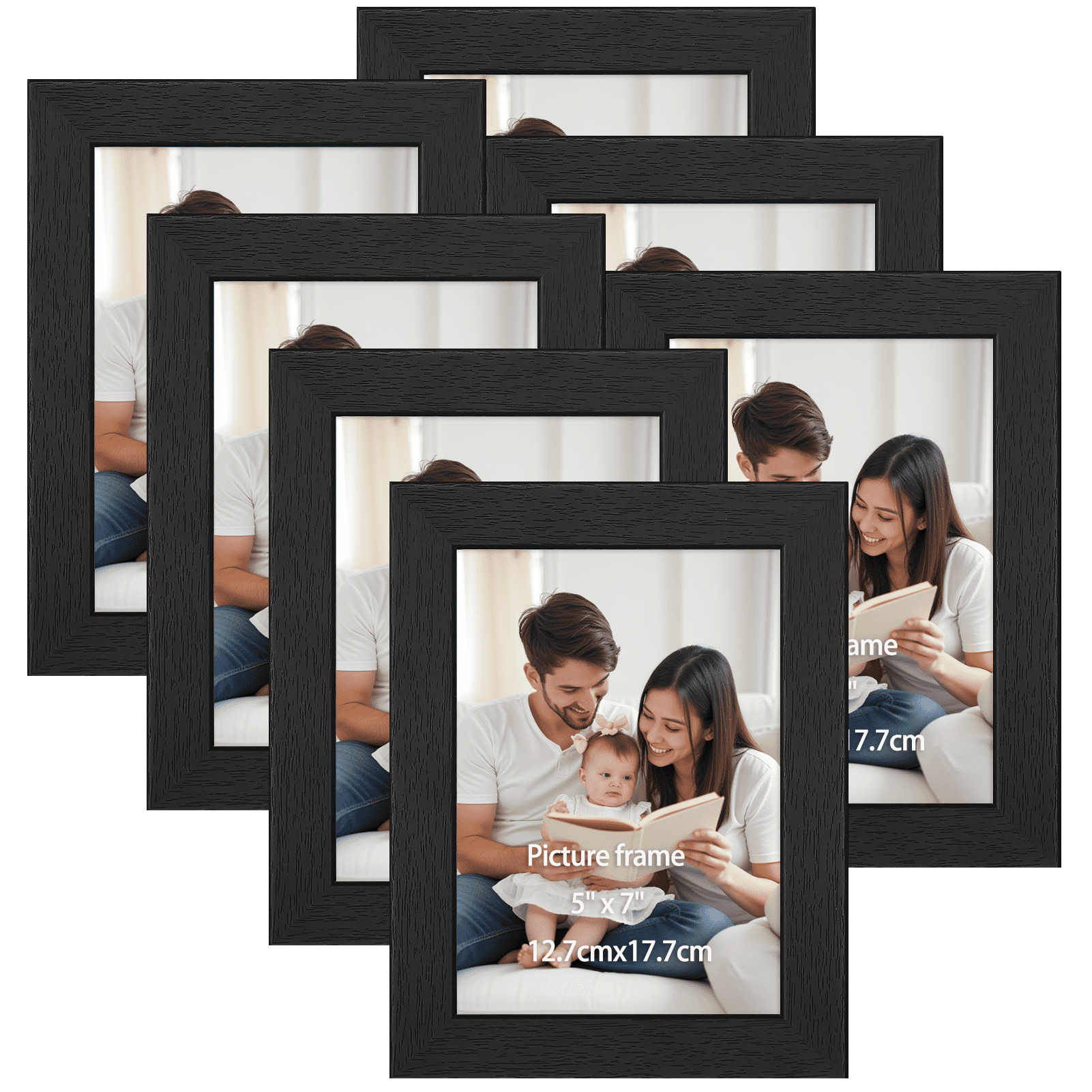 7 Pack 5x7 Picture Frames,5 by 7 Gallery Photo Frames for Wall and ...