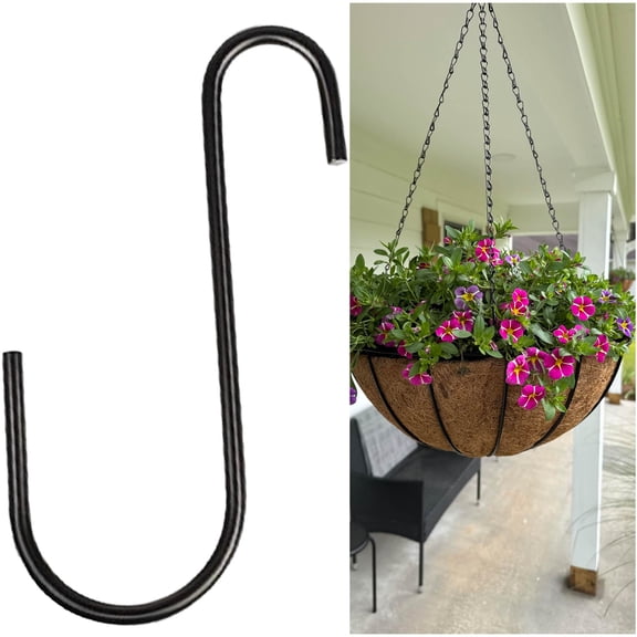 Daylyfav 7 pack 6-inch Metal Strong S Hooks, Garden Fence Hangers for Plants, Bird Feeders, Lanterns & Wind Chimes