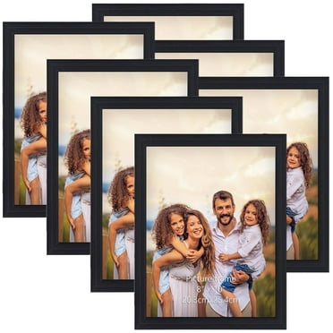 MEBRUDY 7 Pack 8x10 Picture Frames, Black Photo Frame Set for Wall Mounting or TableTop Display
