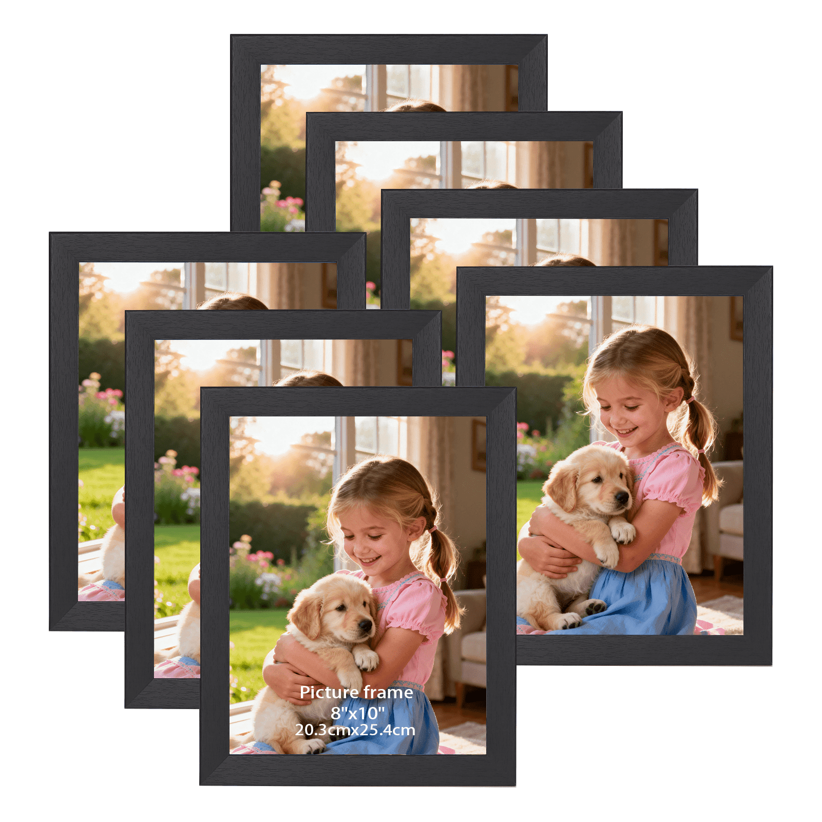 7 Pack 8x10 Picture Frames for Wall Mount and Tabletop Display