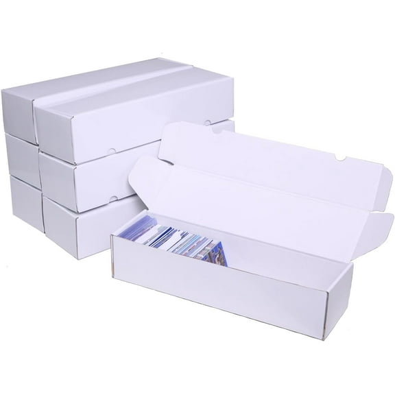 7 Pack 900 Card Storage Box Organizer for Trading Cards Collection, Sports Game Ball Playing Trading Cardboard Card Organizer Box with Adjustable Dividers