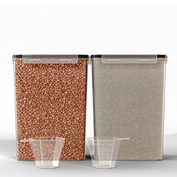 CATGOOD 2 PCS Cereal containers, Large Food Storage Containers Airtight Pantry Storage Canisters for Flour, Sugar, 8.5L/287Oz