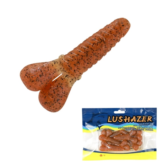 7-Pack Bass Fishing Lures Soft Plastic Stick Bait, Weighted Sinking Senko 2.17in 0.21oz for Casting, Texas/Carolina/Wacky Rigs, Salt-Impregnated, Valentines Day Gifts, Coffee