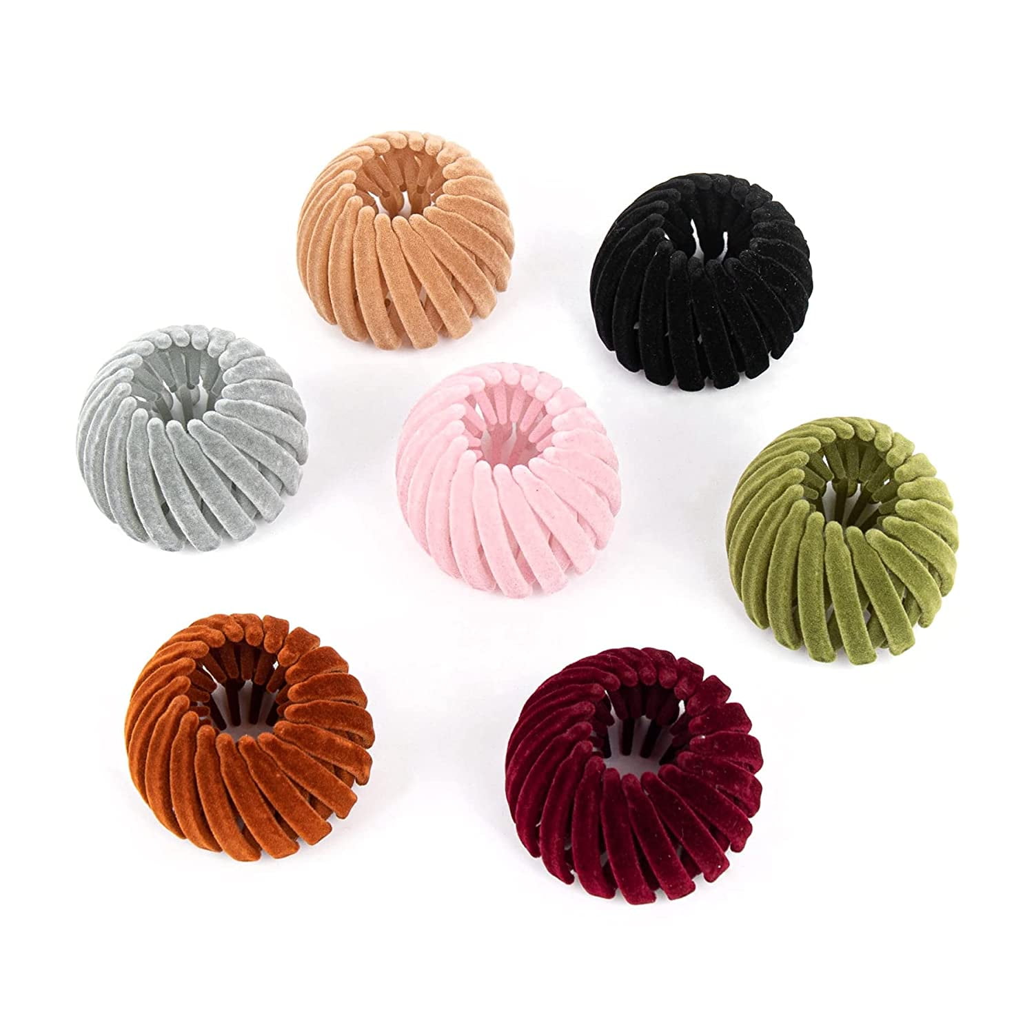 , 7 Pack Bird Nest Shaped Hair Clips Expandable Ponytail Hairpin
